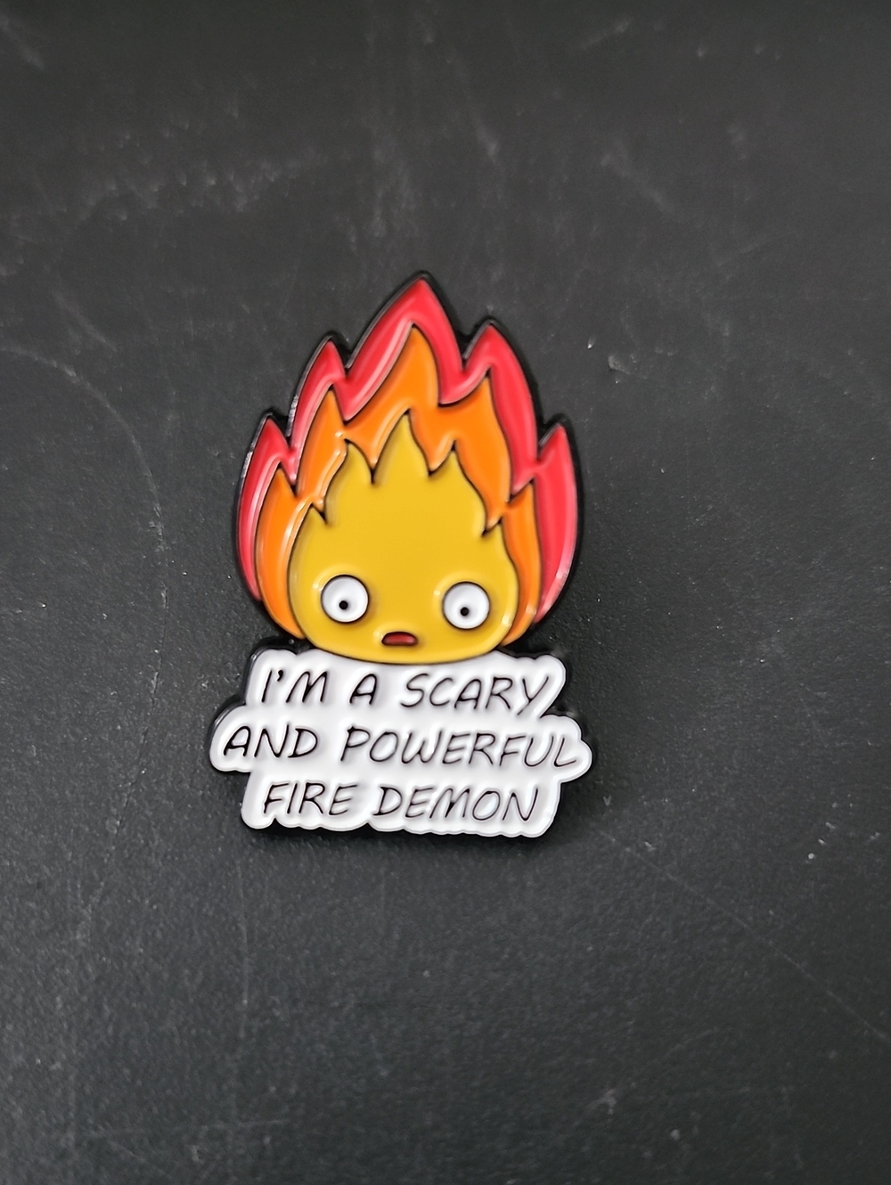 Yellow & Red Flame Enamel Pin - Novelty Accessory